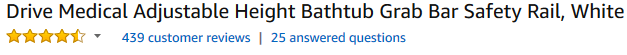 4.6 star rating for this bathtub grab bar