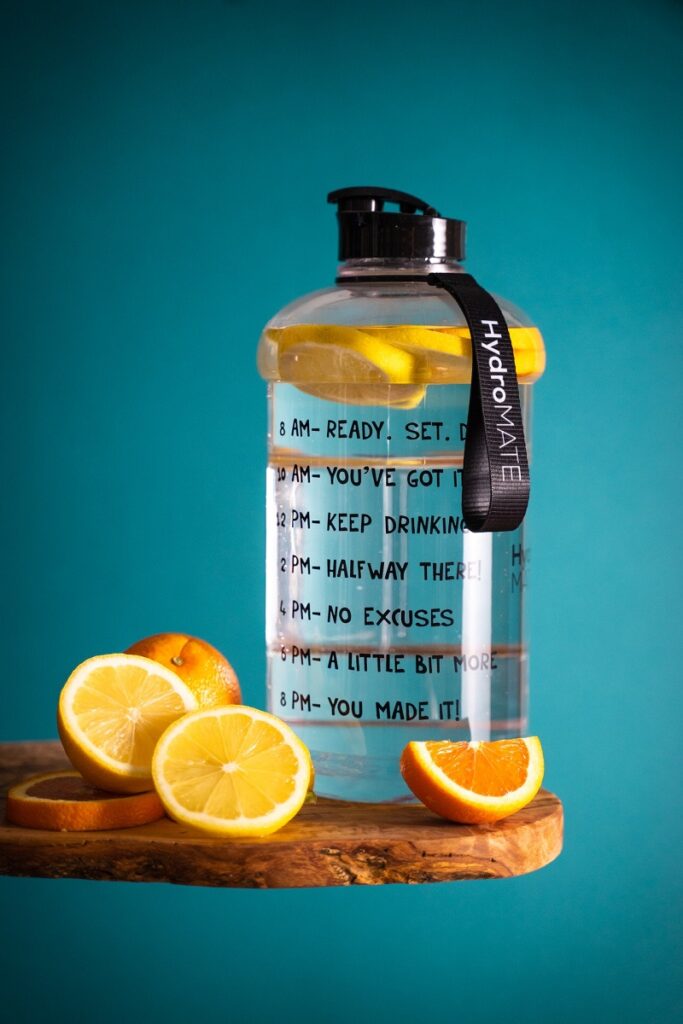 hydration scale on a water bottle